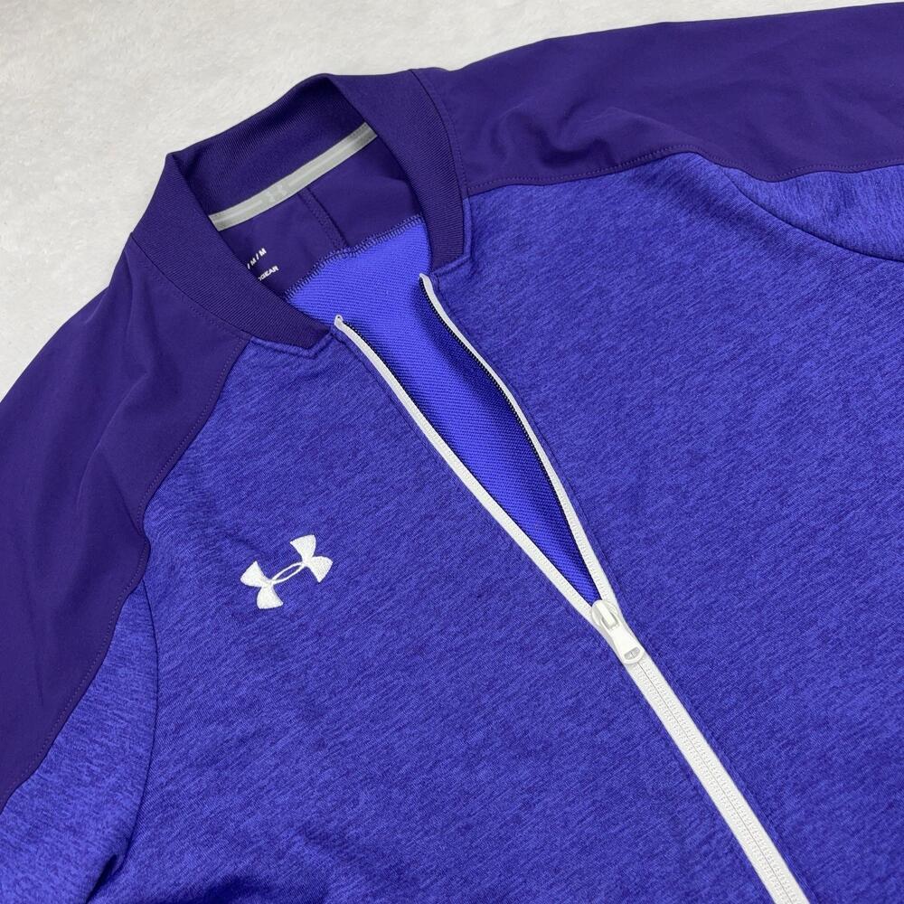 Under Armour ColdGear Full Zip Jacket Men M Purple Tagless Moisture Wicking